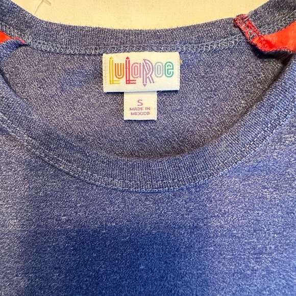 Lularoe Blue and Orange Baseball Tee size Small - Picture 5 of 5